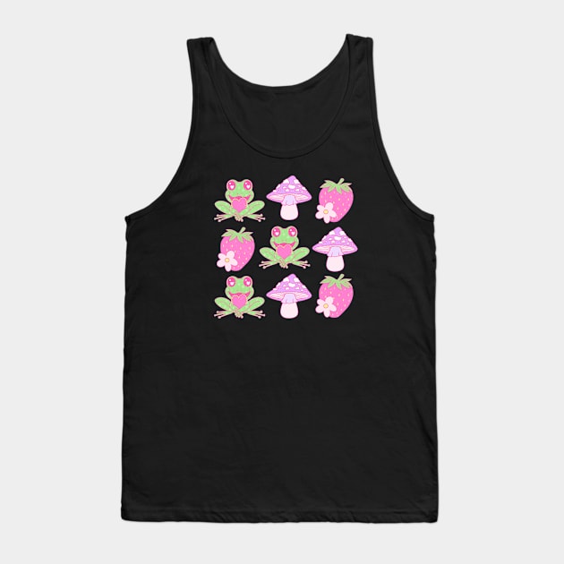 Frog In Love Mushroom Happy Valentines Day Tank Top by Pop Cult Store